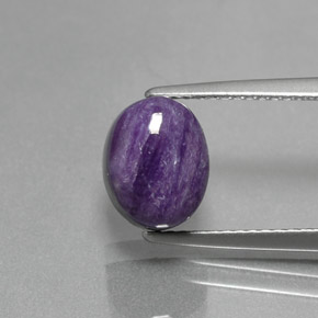 Charoite Viola naturale da 3.24 ct, Taglio ovale, Opaco