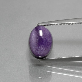 Caroite naturale viola da 2,51 ct, taglio ovale, opaco