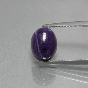 Caroite naturale viola da 2,56 ct, taglio ovale, opaco