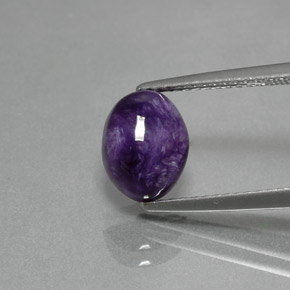 Charoite Viola naturale da 1.84 ct, Taglio ovale, Opaco