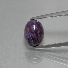 Caroite viola naturale da 2,11 ct, taglio ovale, opaco
