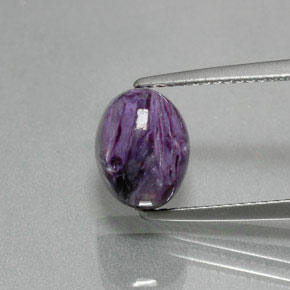 Charoite Viola naturale da 3.12 ct, Taglio ovale, Opaco