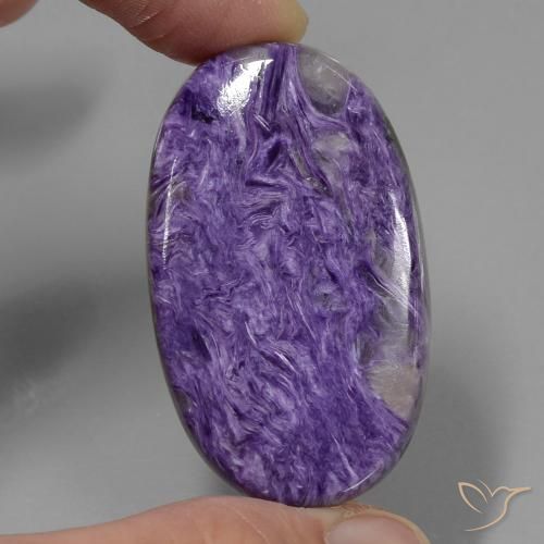 58.38ct Naturale Viola scuro Charoite, Ovale, Opaco