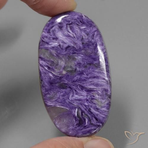Charoite Velluto Viola Viola naturale da 50.99 ct, Taglio ovale, Opaco