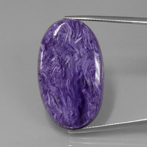 Charoite Velluto Viola Viola naturale da 34.88 ct, Taglio ovale, Opaco