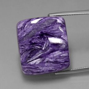 Caroite naturale viola da 29,63 ct, taglio a cuscino, opaco