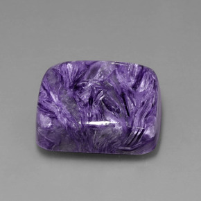 Caroite naturale viola da 29,63 ct, taglio a cuscino, opaco