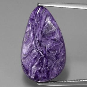 Caroite naturale viola da 10,34 ct, taglio a pera, opaco