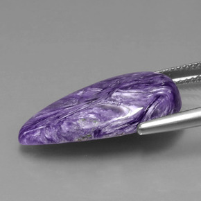 Caroite naturale viola da 10,34 ct, taglio a pera, opaco