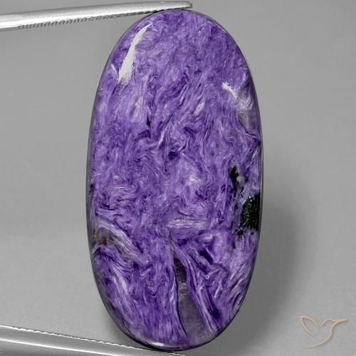 Caroite naturale viola da 55,43 ct, taglio ovale, opaco