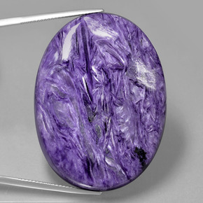 Caroite naturale viola da 107,30 ct, taglio ovale, opaco