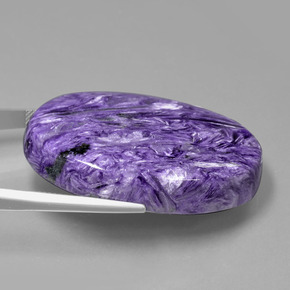 Caroite naturale viola da 107,30 ct, taglio ovale, opaco
