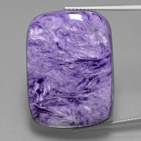Caroite naturale viola da 45,84 ct, taglio a cuscino, opaco