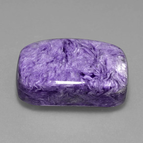 Caroite naturale viola da 45,84 ct, taglio a cuscino, opaco