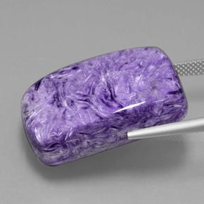 Caroite naturale viola da 45,84 ct, taglio a cuscino, opaco