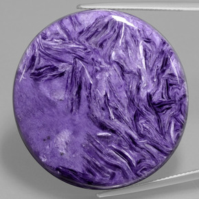 Caroite naturale viola da 77,96 ct, taglio rotondo, opaco