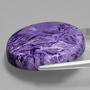 Caroite naturale viola da 77,96 ct, taglio rotondo, opaco