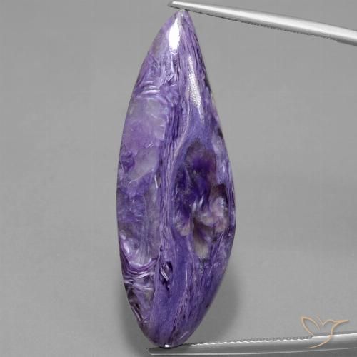 36.05ct Naturale Viola medio-scuro Charoite, Taglio marquise, Opaco