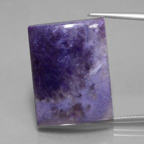 Charoite Viola medio-scuro naturale da 45.37 ct, Taglio a baguette, Opaco