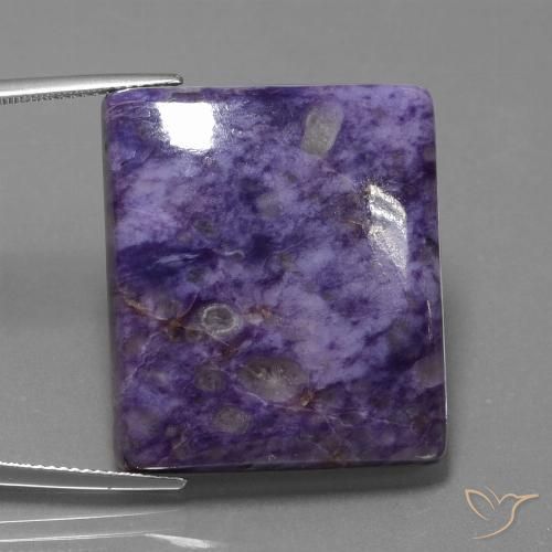 54.21ct Naturale Viola medio Charoite, Taglio a baguette, Opaco