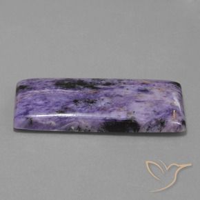 Charoite Viola scuro naturale da 58.04 ct, Taglio a baguette, Opaco