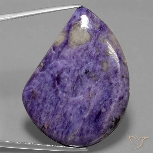 54.00ct Naturale Viola medio Charoite, Taglio a fantasia, Opaco