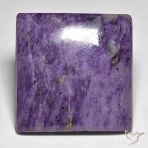 61.05ct Naturale Viola scuro Charoite, Quadrato, Opaco