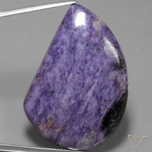53.78ct Naturale Viola medio Charoite, Taglio a fantasia, Opaco