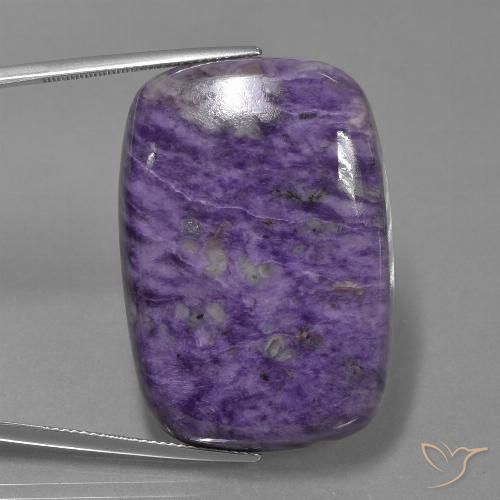 63.74ct Naturale Viola scuro Charoite, Cuscino, Opaco