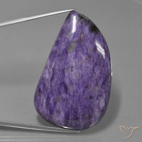 78.03ct Naturale Viola scuro Charoite, Taglio a fantasia, Opaco