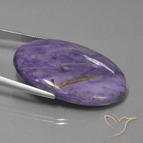 Charoite Viola scuro naturale da 63.83 ct, Ovale, Opaco
