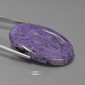 Caroite viola naturale da 62,00 ct, taglio ovale, opaco