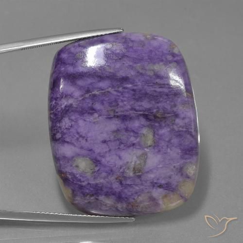 65.45ct Naturale Viola scuro Charoite, Cuscino, Opaco