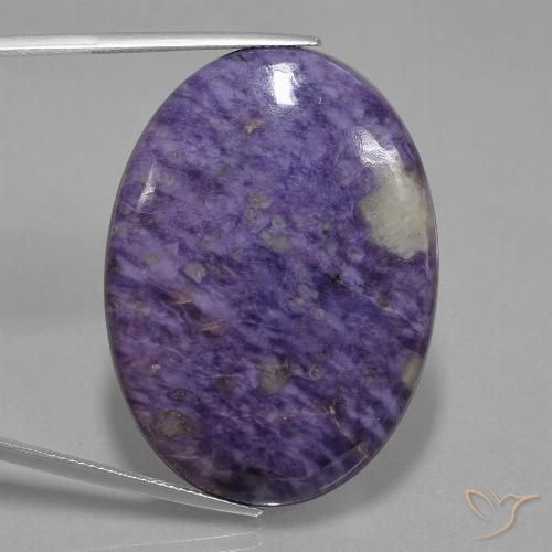 62.45ct Naturale Viola medio Charoite, Ovale, Opaco