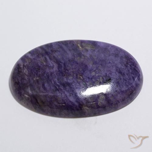 Charoite Viola scuro naturale da 61.63 ct, Ovale, Opaco