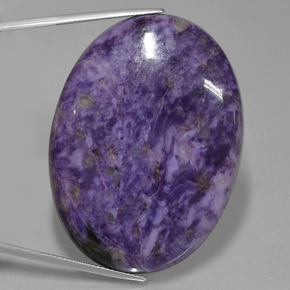 Caroite viola naturale da 108,93 ct, taglio ovale, opaco