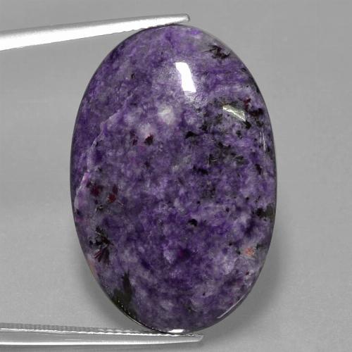 Charoite Viola scuro naturale da 26.72 ct, Taglio ovale, Opaco