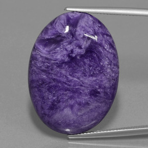 Caroite naturale viola da 34,37 ct, taglio ovale, opaco
