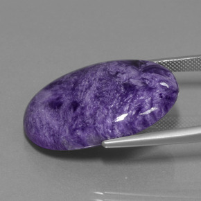 Caroite naturale viola da 34,37 ct, taglio ovale, opaco