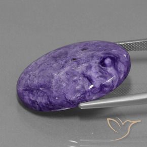 Charoite Viola medio naturale da 34.07 ct, Ovale, Opaco