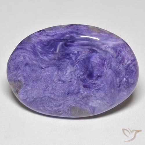 24.55ct Naturale Medium Dark-Violet Charoite, Ovale, Opaco