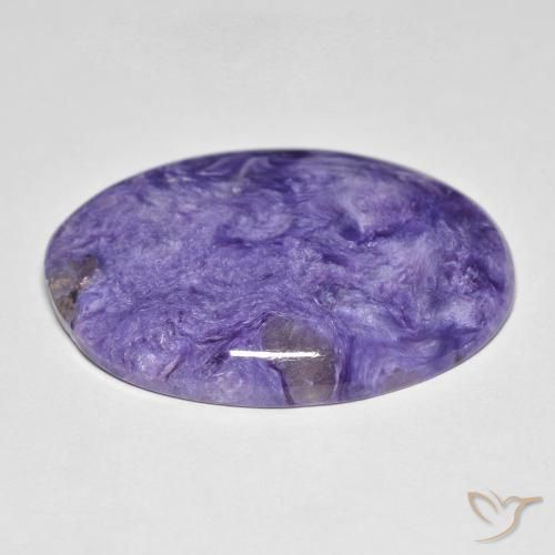 Charoite Medium Dark-Violet naturale da 24.55 ct, Ovale, Opaco