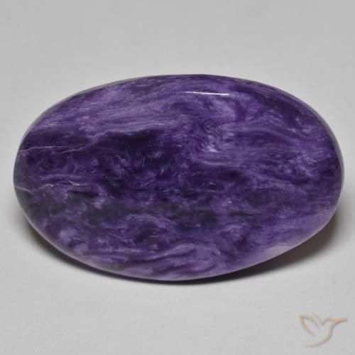 Charoite Viola scuro naturale da 30.20 ct, Ovale, Opaco