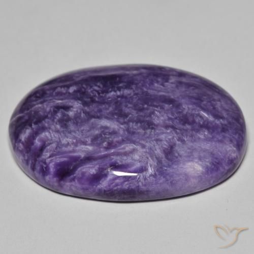 Charoite Viola scuro naturale da 30.20 ct, Ovale, Opaco