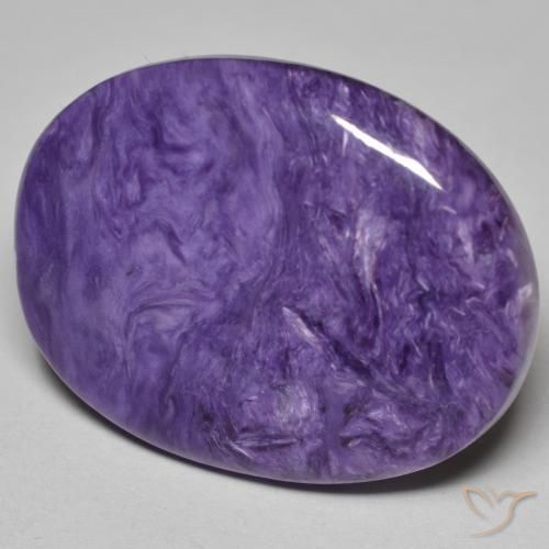 Charoite Viola scuro naturale da 27.75 ct, Ovale, Opaco