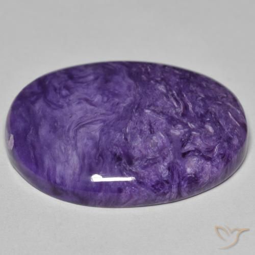 Charoite Viola scuro naturale da 27.75 ct, Ovale, Opaco