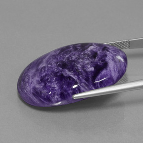 Charoite Viola scuro naturale da 34.59 ct, Taglio ovale, Opaco