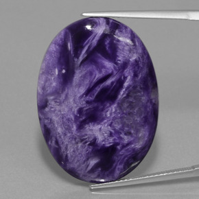Charoite Viola naturale da 27.32 ct, Taglio ovale, Opaco