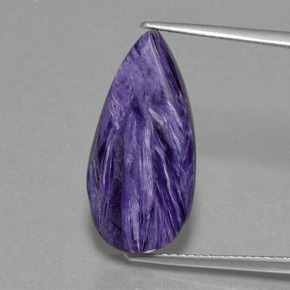 Charoite Viola naturale da 9.07 ct, Forma a pera, Opaco