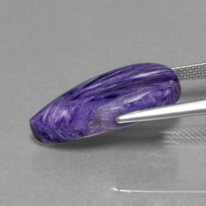Charoite Viola naturale da 9.07 ct, Forma a pera, Opaco
